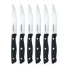 Farberware 6-Piece Stamped Triple Rivet Stainless Steel Steak Knife Set in Black