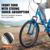 VEVOR Folding Adult Tricycle, 24-Inch Adult Folding Trikes, Carbon Steel 3 Wheel Cruiser Bike with Large Basket & Adjustable Seat